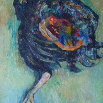 Peinture intitulée "Le Poulet déchiqueté" par Jon Von, Œuvre d'art originale