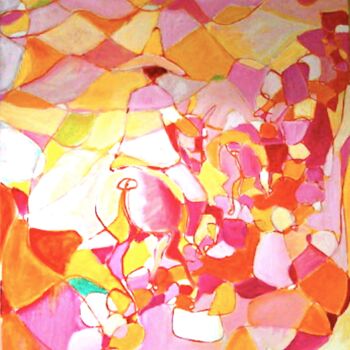 Картина под названием "Le Chemin d'Amira […" - Jon Von, Подлинное произведение искусства, Масло