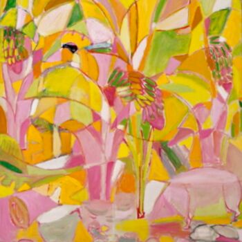 Peinture intitulée "La Bananeraie" par Jon Von, Œuvre d'art originale, Huile