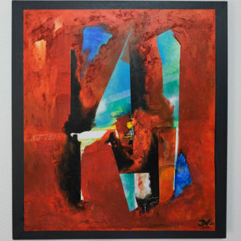 Картина под названием "ROJO 1" - Jose Antonio Velazquez Novoa, Подлинное произведение искусства, Акрил