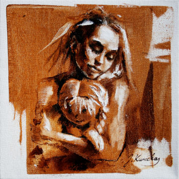 Schilderij getiteld "JK19-0423A Doll" door Jonas Kunickas, Origineel Kunstwerk, Olie