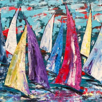 Pintura titulada "Sailing 77" por Olya Jonas, Obra de arte original, Acrílico