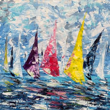Pittura intitolato "Segelboote 27" da Olya Jonas, Opera d'arte originale, Acrilico