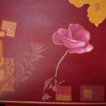 Peinture intitulée "COEUR DE ROSE" par B.A Mosaique, Œuvre d'art originale
