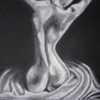 Drawing titled "Femme nue de dos" by Jonath, Original Artwork