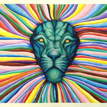 Peinture intitulée "Lion" par Jonathan Da Silva, Œuvre d'art originale, Acrylique