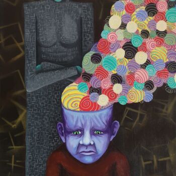 Peinture intitulée "Brainwash - formata…" par Jonathan Da Silva, Œuvre d'art originale, Acrylique