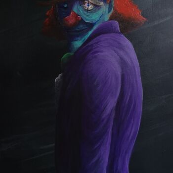 Schilderij getiteld "Clown - Le dernier…" door Jonathan Da Silva, Origineel Kunstwerk, Acryl