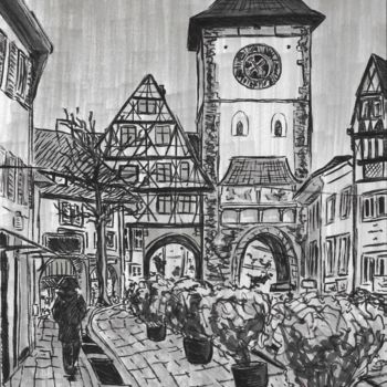 Drawing titled "Freiburg im breisgau" by John, Original Artwork, Marker