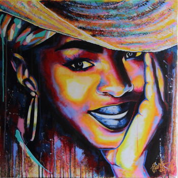 Painting titled "Lauryn Hill" by Jonathan Fustin, Original Artwork, Acrylic
