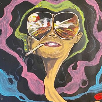 Painting titled "Smoke Johnny" by Jonathan Onoz, Original Artwork, Acrylic