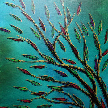 제목이 "Végétation colorée 3"인 미술작품 Jonathan Pradillon로, 원작, 아크릴 판지에 장착됨