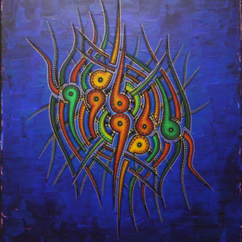 Painting titled "Inverse." by Jonathan Pradillon, Original Artwork, Acrylic Mounted on Wood Stretcher frame