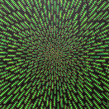 绘画 标题为“Particule verte.” 由Jonathan Pradillon, 原创艺术品, 丙烯 安装在纸板上