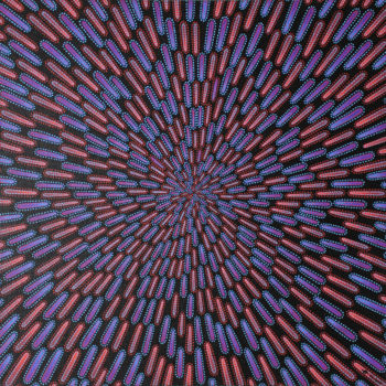 Schilderij getiteld "Particule bleue & r…" door Jonathan Pradillon, Origineel Kunstwerk, Acryl Gemonteerd op Karton