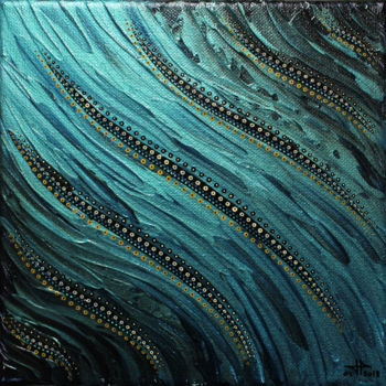 Painting titled "Fluide bleu claire…" by Jonathan Pradillon, Original Artwork, Acrylic Mounted on Wood Stretcher frame