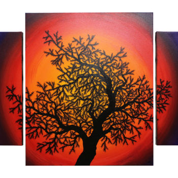 Pittura intitolato "Silhouette d’arbre…" da Jonathan Pradillon, Opera d'arte originale, Acrilico Montato su Telaio per barel…