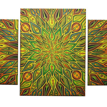 绘画 标题为“Diffusion colorée.” 由Jonathan Pradillon, 原创艺术品, 丙烯 安装在木质担架架上