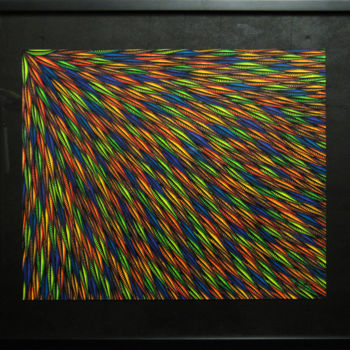 「Rayonnement.」というタイトルの絵画 Jonathan Pradillonによって, オリジナルのアートワーク, アクリル ウッドストレッチャーフレームにマウント