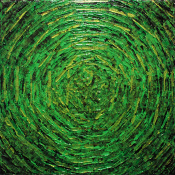 Pintura intitulada "Petit éclat verdoya…" por Jonathan Pradillon, Obras de arte originais, Acrílico Montado em Armação em ma…