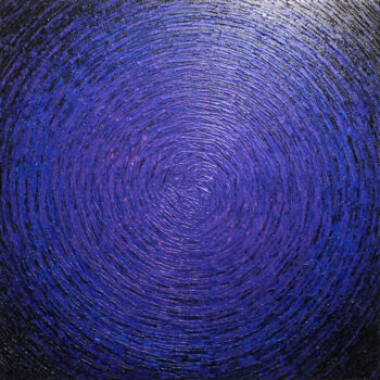 Malerei mit dem Titel "Éclat violet bleu" von Jonathan Pradillon, Original-Kunstwerk, Acryl Auf Keilrahmen aus Holz montiert