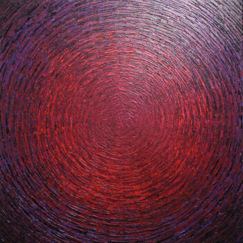 Ζωγραφική με τίτλο "Éclat rouge iridesc…" από Jonathan Pradillon, Αυθεντικά έργα τέχνης, Ακρυλικό Τοποθετήθηκε στο Ξύλινο φο…