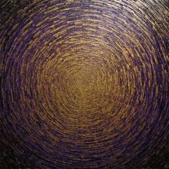 Malarstwo zatytułowany „Éclat or violet” autorstwa Jonathan Pradillon, Oryginalna praca, Akryl Zamontowany na Drewniana rama…