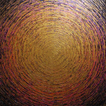 Картина под названием "Éclat or orange ros…" - Jonathan Pradillon, Подлинное произведение искусства, Акрил Установлен на Дер…
