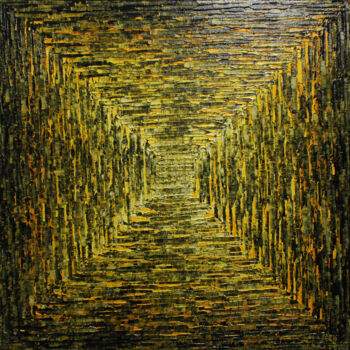 Malerei mit dem Titel "Dégradé carré jaune" von Jonathan Pradillon, Original-Kunstwerk, Acryl Auf Keilrahmen aus Holz montie…