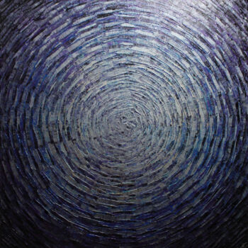 Ζωγραφική με τίτλο "Éclat argent bleu v…" από Jonathan Pradillon, Αυθεντικά έργα τέχνης, Ακρυλικό Τοποθετήθηκε στο Ξύλινο φο…