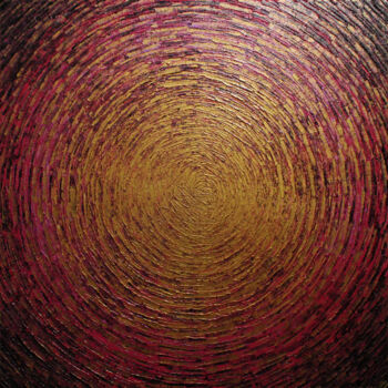 Malerei mit dem Titel "Éclat or rose." von Jonathan Pradillon, Original-Kunstwerk, Acryl Auf Keilrahmen aus Holz montiert