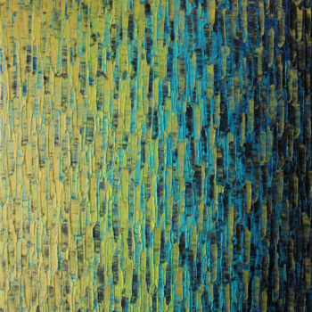 Картина под названием "Fondu couleur or ve…" - Jonathan Pradillon, Подлинное произведение искусства, Акрил Установлен на Дер…