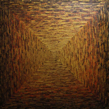 Schilderij getiteld "Grand dégradé carré…" door Jonathan Pradillon, Origineel Kunstwerk, Acryl Gemonteerd op Frame voor hout…