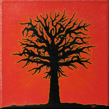 Peinture intitulée "Arbre rouge" par Jonathan Pradillon, Œuvre d'art originale, Acrylique