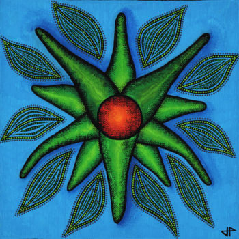 Painting titled "Fleur" by Jonathan Pradillon, Original Artwork, Acrylic Mounted on Cardboard