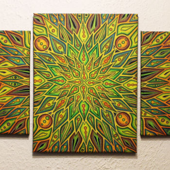 Malerei mit dem Titel "Diffusion colorée" von Jonathan Pradillon, Original-Kunstwerk, Acryl Auf Keilrahmen aus Holz montiert