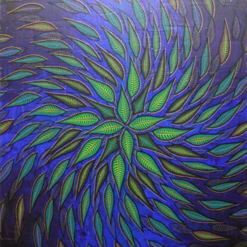 Painting titled "Feuillages spirale" by Jonathan Pradillon, Original Artwork, Acrylic Mounted on Wood Stretcher frame
