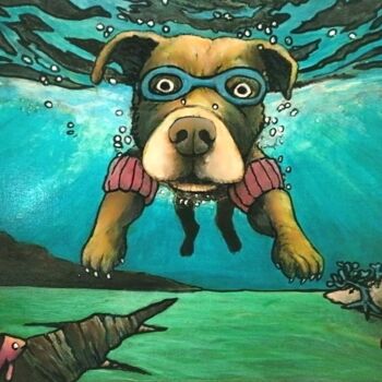 Pintura titulada "Dog portrait #2" por Jonathan Soukhavanh, Obra de arte original, Acrílico