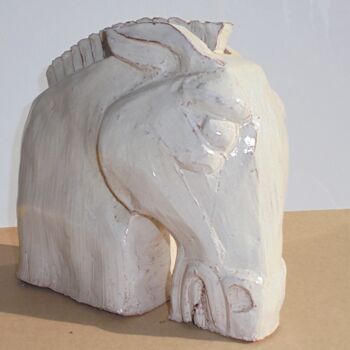Sculpture titled "WARHORSE I" by Jonathan Wain, Original Artwork, Ceramics