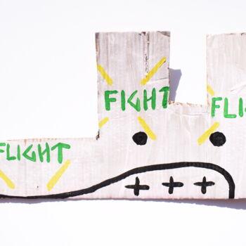 Картина под названием "FIGHT-FLIGHT" - Jonathan Wain, Подлинное произведение искусства, Акрил