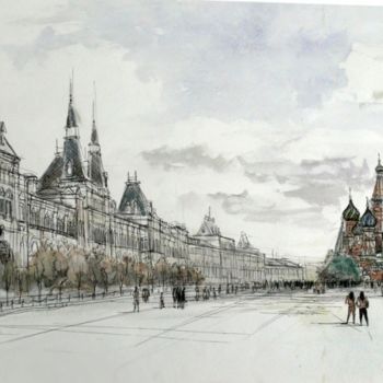 Peinture intitulée "Красная площадь" par Jonibond, Œuvre d'art originale, Huile