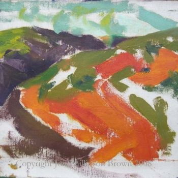Painting titled "Windy Hillside" by Jon Phillipson Brown, Original Artwork, Oil