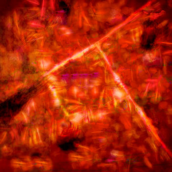 Digital Arts με τίτλο "Red Square" από Jon Woodhams, Αυθεντικά έργα τέχνης, Ψηφιακή ζωγραφική