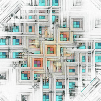 Arts numériques intitulée "Metropolis" par Jon Woodhams, Œuvre d'art originale, Travail numérique 2D