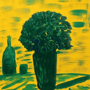 「Yellow flower」というタイトルの描画 Jora Poshytiloによって, オリジナルのアートワーク, グワッシュ水彩画