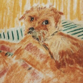 Dessin intitulée "Dog 2" par Jora Poshytilo, Œuvre d'art originale, Pastel