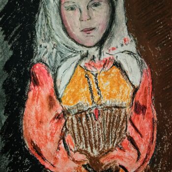Dessin intitulée "russian girl" par Jora Poshytilo, Œuvre d'art originale, Pastel