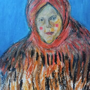 Malerei mit dem Titel "Old woman" von Jora Poshytilo, Original-Kunstwerk, Öl