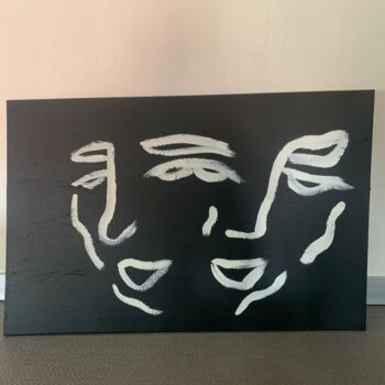 Картина под названием "trouble faces" - Jrbirmn, Подлинное произведение искусства, Акрил