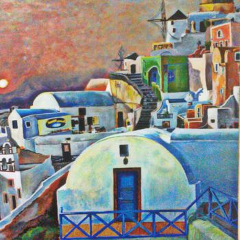 Pittura intitolato "Grecia en color" da Joracote, Opera d'arte originale, Acrilico